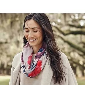NWT JJill Painted Dahlias Infinity Scarf